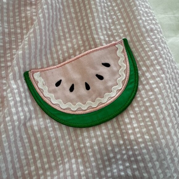 Smockingbird Watermelon Seersucker Dress - Picture 2 of 9